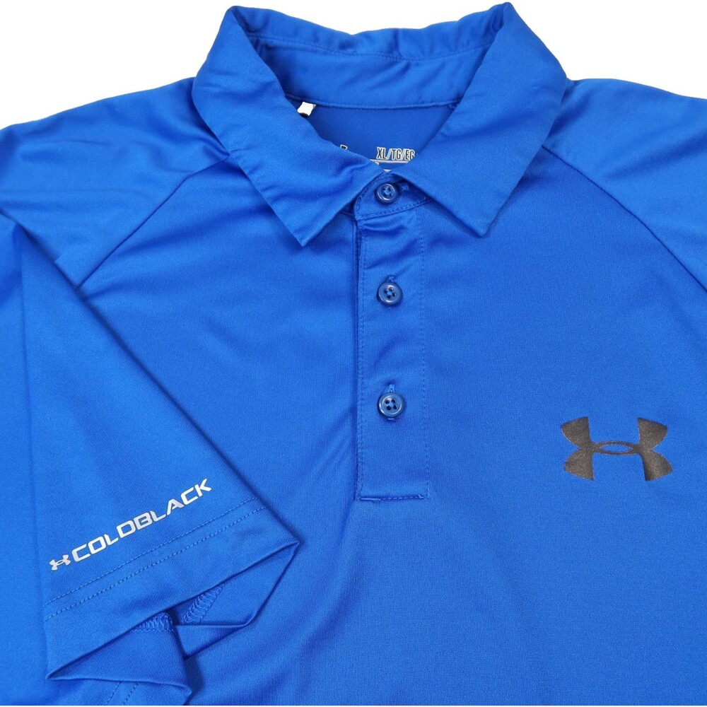 Under Armour HeatGear Coldblack Men's Golf Polo Shirt Size XLarge Blue Loose Fit